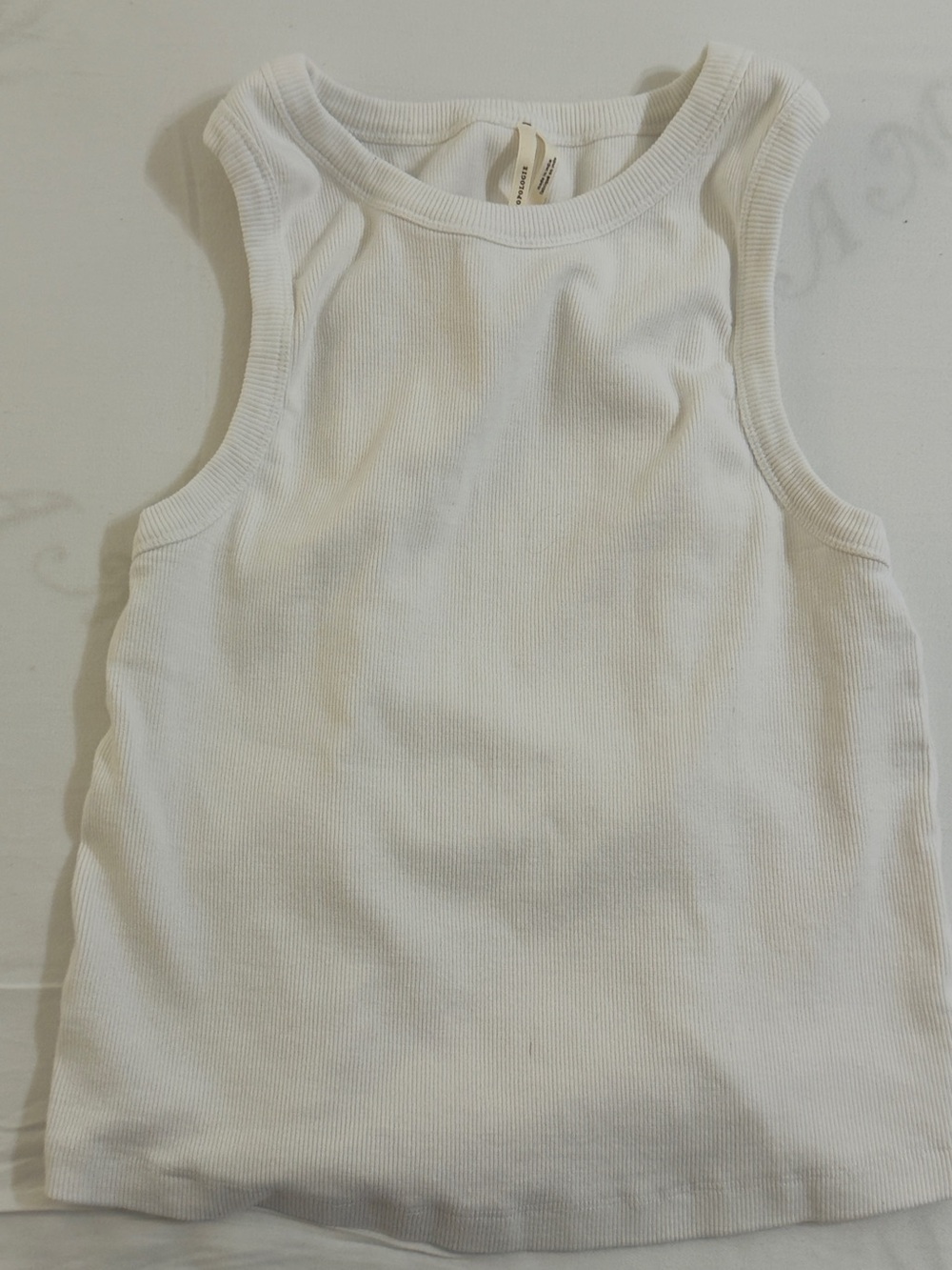 Anthropologie Soft White Ribbed Tee